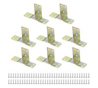 sourcing map Lot de 4 ferrures de lit, charnières de lit robustes de 27 mm avec vis, accessoires pour fixation au bois, têtes de lit en bois, métalliques