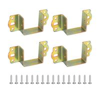 sourcing map Lot de 4 ferrures de lit, charnières de lit robustes de 50 mm avec vis, accessoires pour fixation au bois, têtes de lit en bois, métalliques