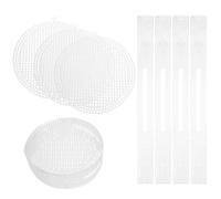 sourcing map Lot de 4 feuilles de toile en maille plastique pour la fabrication de sacs à main, toile vierge pour broderie, artisanat, projet de bricolage, 56 x 5,6 cm, blanc