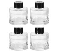 sourcing map Lot de 4 flacons diffuseurs vides en verre de 100 ml - 7,1 x 6,6 cm - Rechargeables - Accessoires de parfum pour aromathérapie - Pour diffuseur de parfum - Transparent