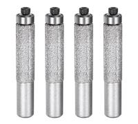 sourcing map Lot de 4 fraises à défoncer droites à profil diamant de 13,3 mm de diamètre, tige de 1,27 cm, grain 46, utilisation humide et sèche, roue profilée avec roulement pour marbre, quartz,