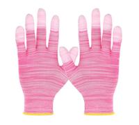 sourcing map Lot de 4 gants antistatiques de protection électrostatiques avec bout des doigts en polyuréthane - Grande taille - Pour applications automobiles en vinyle et décalcomanies - Rose