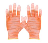 sourcing map Lot de 4 gants de protection électrostatiques avec bout des doigts en polyuréthane - Grande taille - Pour applications automobiles en vinyle et décalcomanies - Orange