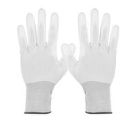 sourcing map Lot de 4 gants de protection électrostatiques avec paume en polyuréthane - Grande taille - Pour revêtements en vinyle automobile et applications de décalcomanies - Blanc