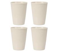 sourcing map Lot de 4 gobelets simples en plastique réutilisables pour ranger les peignes à dentifrice, passent au lave-vaisselle, 8,4 x 8,4 x 10,7 cm, beige