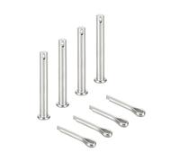 sourcing map Lot de 4 goupilles de chape M8 x 70 mm, en acier inoxydable 304, système de verrouillage à tête plate à tête plate avec goupilles fendues pour installation de meubles, remorque, tondeuse