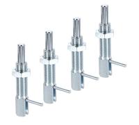 sourcing map Lot de 4 goupilles de piston d'indexation rétractables, M16 L, en acier au carbone, goupille de verrouillage télescopique avec écrou pour machines de construction navale