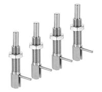 sourcing map Lot de 4 goupilles de piston d'indexation rétractables, M16 L, en acier inoxydable, loquet à ressort télescopique, goupille de verrouillage avec écrou pour machines de construction navale
