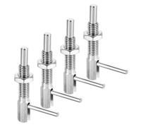 sourcing map Lot de 4 goupilles de piston d'indexation rétractables, M6 L, en acier inoxydable, loquet à ressort télescopique, goupille de verrouillage avec écrou pour machines de construction navale
