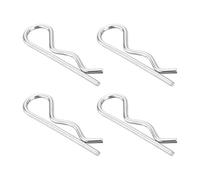 sourcing map Lot de 4 goupilles fendues à ressort en acier inoxydable 304 5 x 100 mm en forme de R, clips en R pour appareils ménagers, équipements de sport, réparation mécanique automobile (argent)