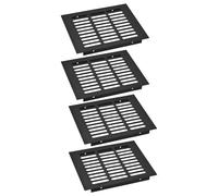 sourcing map Lot de 4 grilles d'aération rectangulaires en alliage d'aluminium 200 x 150 mm