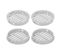 sourcing map Lot de 4 grilles d'aération rondes en plastique gris clair de 60 mm - Circulation d'air facile pour salle de bain, maison, bureau, cuisine, armoire, armoire