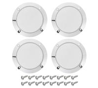 sourcing map Lot de 4 grilles de protection pour haut-parleur en maille métallique de 10,2 cm avec cadre en ABS argenté brillant avec vis pour remplacement de haut-parleur audio de voiture
