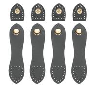 sourcing map Lot de 4 gros boutons pression en cuir gris foncé à coudre pour sac à main, portefeuille, sacs, fabrication de fournitures de téléphone portable, veste, carnet de notes, loisirs créatifs