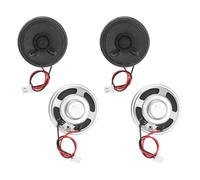 sourcing map Lot de 4 haut-parleurs magnétiques internes (1 W 8 Ohm 2 mm) - Haut-parleur interne rond à micro aimant avec fil terminal de 100 mm pour machine publicitaire portable DVD EVD, noir