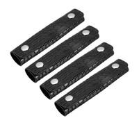 sourcing map Lot de 4 housses de poignée de sac à main, motif alligator en cuir synthétique, pour sac fourre-tout, valise, sac de voyage, noir