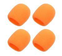 sourcing map Lot de 4 housses en mousse pour microphone - 40 mm ID 10 mm d'épaisseur - Pour la plupart des microphones portatifs - Orange