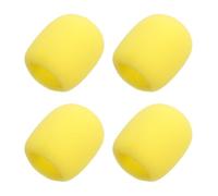 sourcing map Lot de 4 housses pare-vent en mousse pour microphone - 40 mm de diamètre intérieur, 10 mm d'épaisseur - Pour la plupart des microphones à main - Jaune