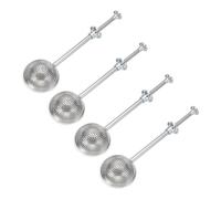 sourcing map Lot de 4 infuseurs à thé en acier inoxydable pour feuilles en vrac - Avec poignée réglable - Pour tasse et théière - En forme de boule - Argenté