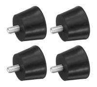 sourcing map Lot de 4 isolateurs de vibrations coniques en caoutchouc pour amortisseurs, pieds en caoutchouc de 3 x 2 cm avec goujons M6 x 12 mm pour compresseurs d'air, moteurs diesel de garage,