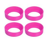 sourcing map Lot de 4 manchons de protection en silicone antidérapant pour bouteilles d'eau, tasses, gobelets - Rouge rose (70 mm)