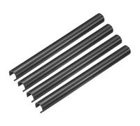 sourcing map Lot de 4 manchons de tuyau de radiateur en plastique pour cuisine, salle de bain, toilettes, décoration murale à gaz, noir, 15 x 200 mm