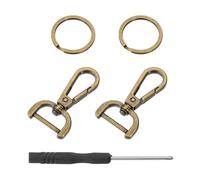 sourcing map Lot de 4 mousquetons amovibles, anneau en D de 2 cm pour sacs à main, fermoirs mousquetons, clip tendance avec porte-clés et tournevis, bronze