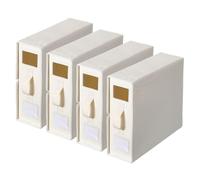 sourcing map Lot de 4 organiseurs de draps de lit et de rangement avec poignée, housse de couette pliable, organiseur de rangement et boîtes de rangement sous le lit, beige