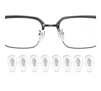 sourcing map Lot de 4 paires de coussinets de nez antidérapants en silicone pour lunettes de 6 mm d'épaisseur - Avec noyau en cuivre - Pour monture en plastique - Argenté