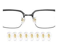 sourcing map Lot de 4 paires de coussinets de nez en silicone antidérapant pour lunettes de 6,5 mm d'épaisseur - Avec noyau en cuivre - Pour monture en plastique - Doré