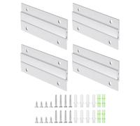 sourcing map Lot de 4 paires de crochets à taquet français pour photos, 10,2 cm en aluminium robuste en forme de Z, kit de fixation murale emboîtable pour accrocher un miroir et une étagère