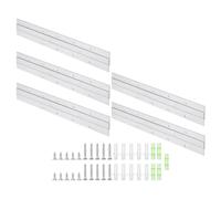 sourcing map Lot de 4 paires de crochets à taquet français pour photos, 30,5 cm en aluminium robuste en forme de Z, kit de fixation murale emboîtable pour accrocher un miroir et une étagère