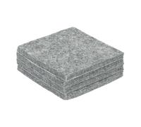 sourcing map Lot de 4 patins en feutre pour meubles - 6 x 6 cm - Dos adhésif - Antidérapant et anti-rayures - Pour protéger les sols en bois dur - Gris