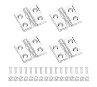 sourcing map Lot de 4 petites charnières en acrylique transparent - 35 x 30 mm - Charnières pliantes continues avec trou et vis pour couvercle d'aquarium - Présentoir - Transparent