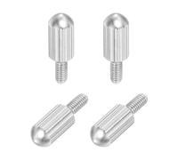 sourcing map Lot de 4 petites vis moletées M3 x 6 mm en acier inoxydable 304 mâle à tête plate avec filetage moleté pour éclairage domestique, électronique, machine (argent)