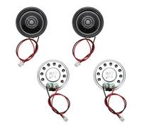 sourcing map Lot de 4 petits haut-parleurs 8 Ohm, 0,5 W 30 mm de diamètre, coque en métal, aimant rond avec fil de terminal de 100 mm, micro interne pour DVD, EVD, mini haut-parleur audio domestique