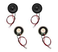 sourcing map Lot de 4 petits haut-parleurs 8 Ohm, 1 W 23 mm de diamètre, coque en métal, aimant rond avec fil de terminal de 100 mm, micro interne pour DVD, EVD, mini haut-parleur audio domestique