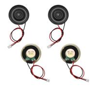 sourcing map Lot de 4 petits haut-parleurs 8 Ohm, 1 W 28 mm de diamètre, coque en métal, aimant rond avec fil de terminal de 100 mm, micro interne pour DVD, EVD, mini haut-parleur audio domestique