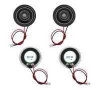 sourcing map Lot de 4 petits haut-parleurs 8 Ohm, 1 W 30 mm de diamètre, coque en métal, aimant rond avec fil de terminal de 100 mm, micro interne pour DVD, EVD, mini haut-parleur audio domestique