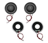 sourcing map Lot de 4 petits haut-parleurs 8 Ohm, 1 W 40 mm de diamètre, coque en métal, aimant rond avec fil de terminal de 100 mm, micro interne pour DVD, EVD, mini haut-parleur audio domestique