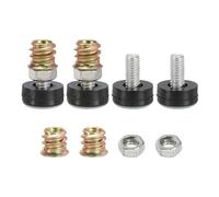 sourcing map Lot de 4 pieds de nivellement réglables pour meubles, M6 x 12 mm, patins filetés réglables pour tables, chaises, armoires, canapés, rehausseurs, 16 mm de large