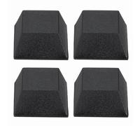 sourcing map Lot de 4 pieds d'isolation en caoutchouc pour haut-parleur, 2 x 1 cm, tapis de base anti-vibrations avec support adhésif pour amplificateur, platine, caisson de basses, moniteurs, noir