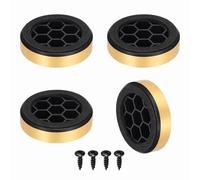 sourcing map Lot de 4 pieds d'isolation pour haut-parleur, 57 mm x 13 mm en mousse plastique absorbant les chocs et anti-vibrations pour système audio CD, HiFi, home cinéma, doré