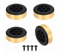 sourcing map Lot de 4 pieds d'isolation pour haut-parleur, 59 mm x 19 mm en mousse plastique absorbant les chocs, anti-vibrations, pour système audio CD, HiFi, home cinéma, doré