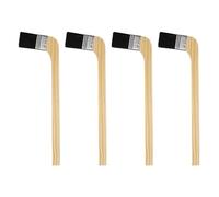 sourcing map Lot de 4 pinceaux de peinture réutilisables de 3,8 cm de large - Pinceaux coudés et courbés pour radiateur, peinture à l'huile au latex, traitement de meubles, murs - Noir
