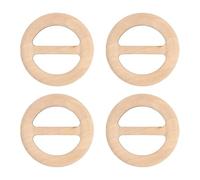 sourcing map Lot de 4 pinces à t-shirt, 50 mm en bois pour écharpe, anneau à cravate, boucle ronde pour vêtements de mode, boutons noués pour décoration de vêtements en soie pour femme, 50mm
