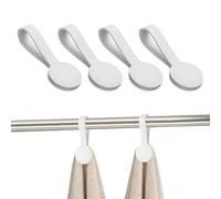 sourcing map Lot de 4 pinces magnétiques pour serviettes de cuisine, porte-serviettes en cuir, crochets multi-usages, accessoires de cuisine pour poignées de four, barres de support, blanc
