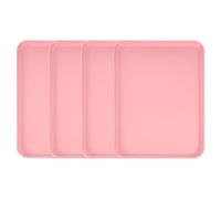 sourcing map Lot de 4 plateaux de service rectangulaires en plastique, 38,1 x 27,6 cm, pour cuisine, restaurant, café, fruits, hamburger, dessert, rose