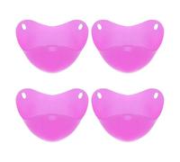 sourcing map Lot de 4 pocheuses à œufs en silicone antiadhésives - Gadget de cuisine pour le petit-déjeuner - Pour micro-ondes, friteuse à air chaud, cuisson bouillie, pochée, violet