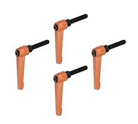 sourcing map Lot de 4 poignées à levier de serrage réglables M8 x 30 mm à filetage mâle - Boutons rotatifs à vis de verrouillage à cliquet à dégagement rapide - Orange